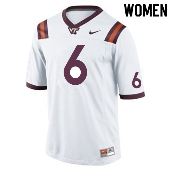 Women #6 Hezekiah Grimsley Virginia Tech Hokies College Football Jerseys Sale-Maroon